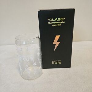 Everyday Dose Mushroom Ice Coffee Glass Cup w Fungi Mushrooms Design New in Box